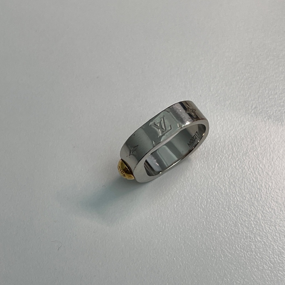 Louis Vuitton Berg Nanogram Ring M Silver/Gold M00217 w/ box and dust bag
